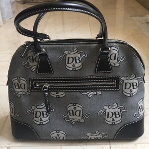 Dooney & Bourke signature black/grey shoulder bag.